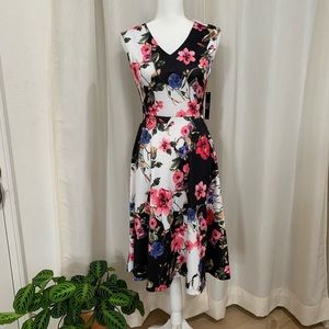 Floral Black Dress.  New York & Company.  Size XS.